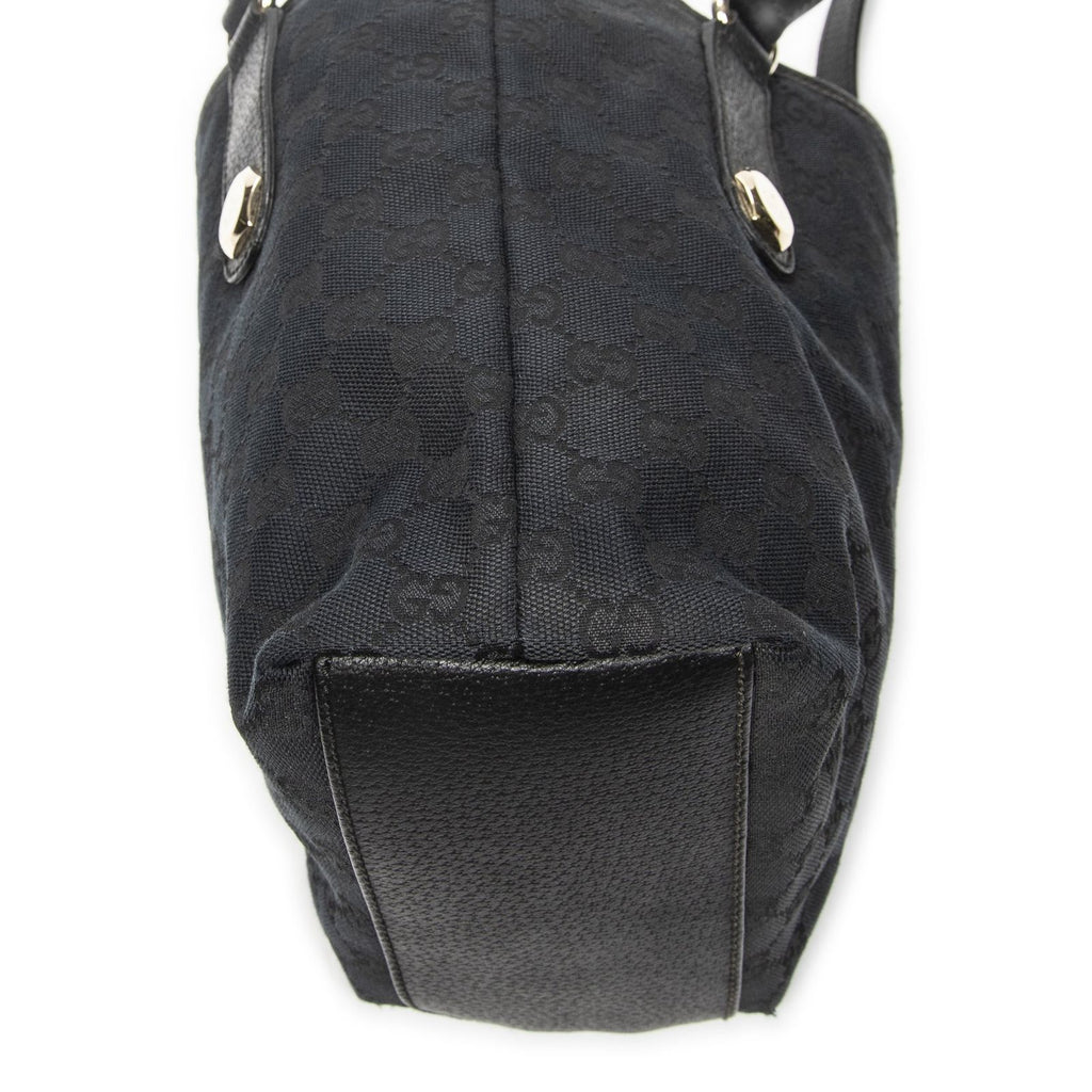 Gucci Cha Bucket Tote Black GG Canvas — view 8