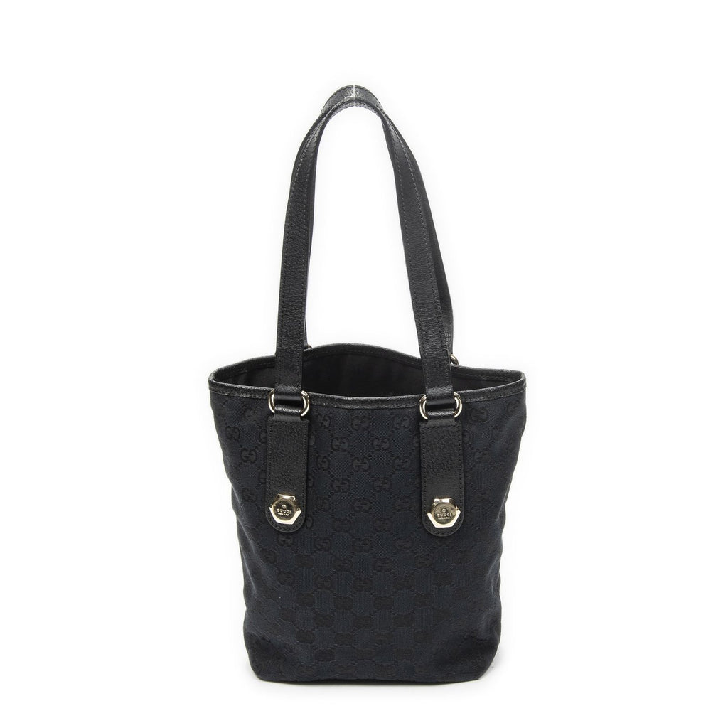 Gucci Cha Bucket Tote Black GG Canvas — view 5