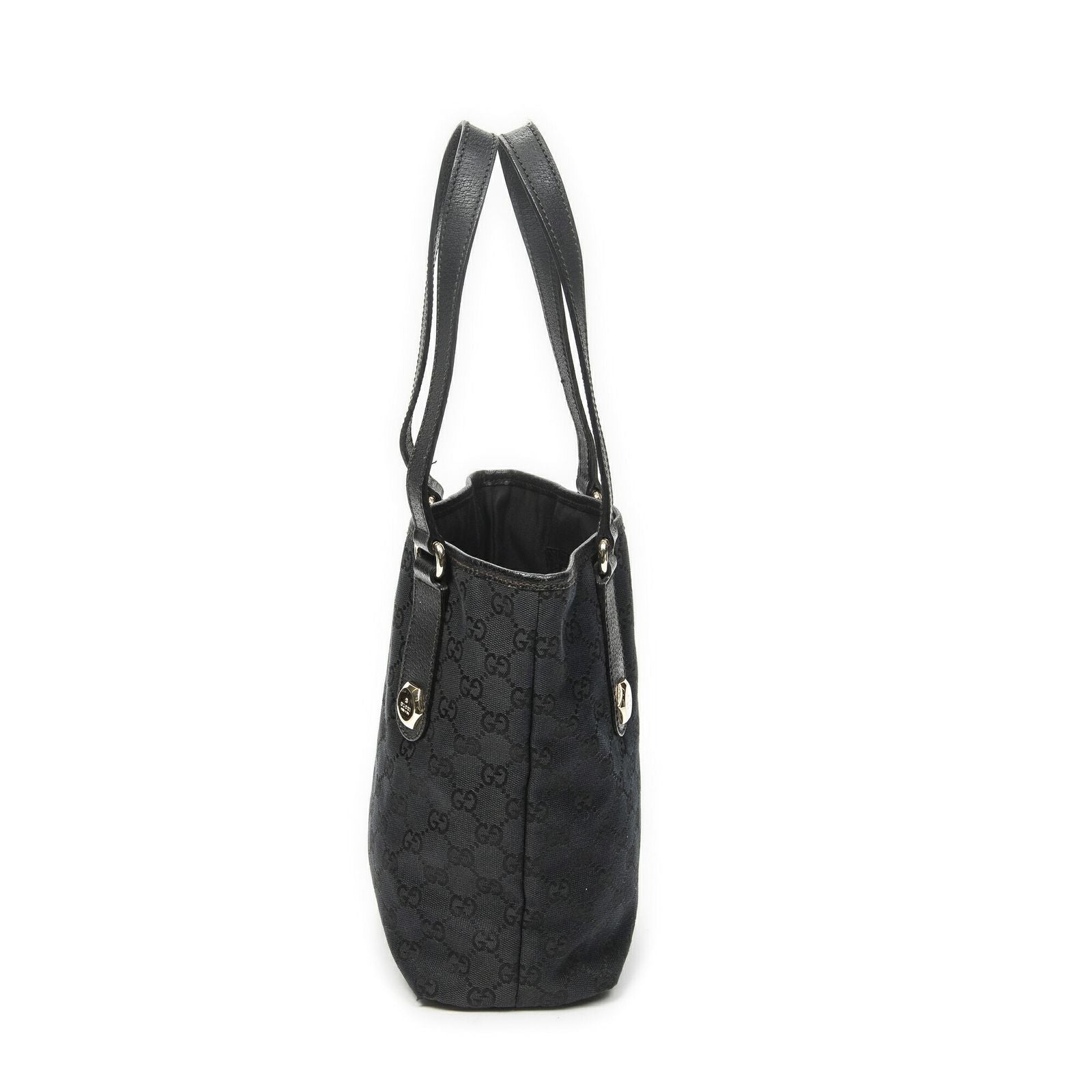 Gucci Cha Bucket Tote Black GG Canvas — view 3