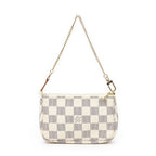 Louis Vuitton Mini Pochette Ivory Damier Azur Brooch — view 5