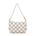 Louis Vuitton Mini Pochette Ivory Damier Azur Brooch