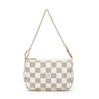 Louis Vuitton Mini Pochette Ivory Damier Azur Brooch