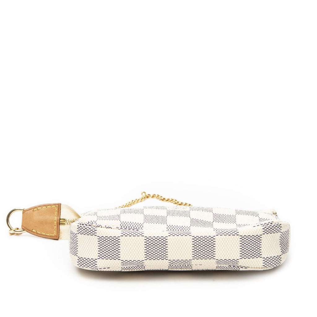 Louis Vuitton Mini Pochette Ivory Damier Azur Brooch — view 6