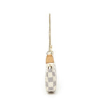 Louis Vuitton Mini Pochette Ivory Damier Azur Brooch — view 3