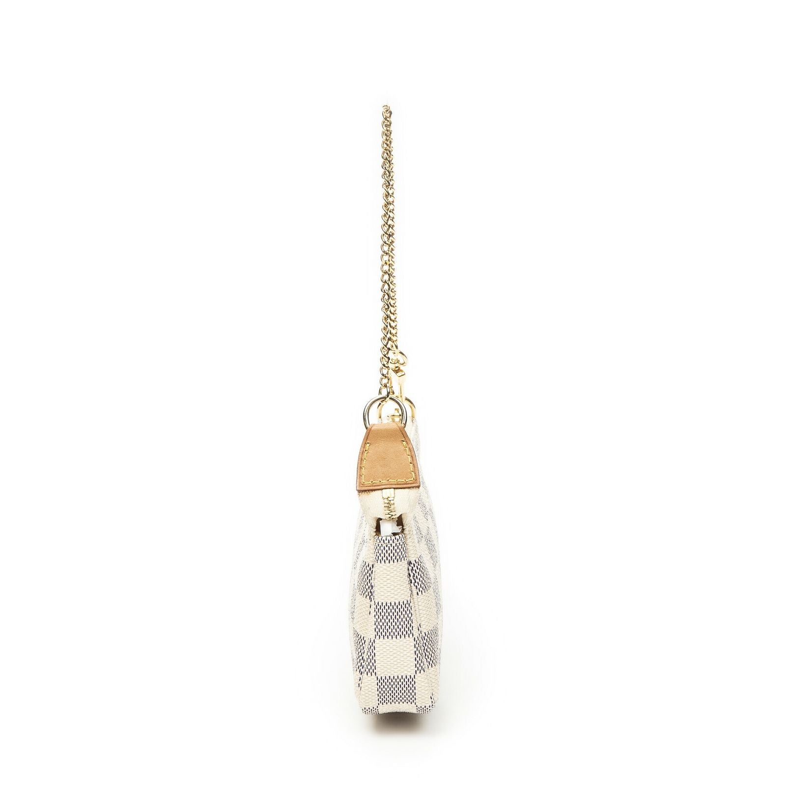 Louis Vuitton Mini Pochette Ivory Damier Azur Brooch — view 3