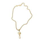 Chanel CC Faux Pearl Pendant Gold Plated