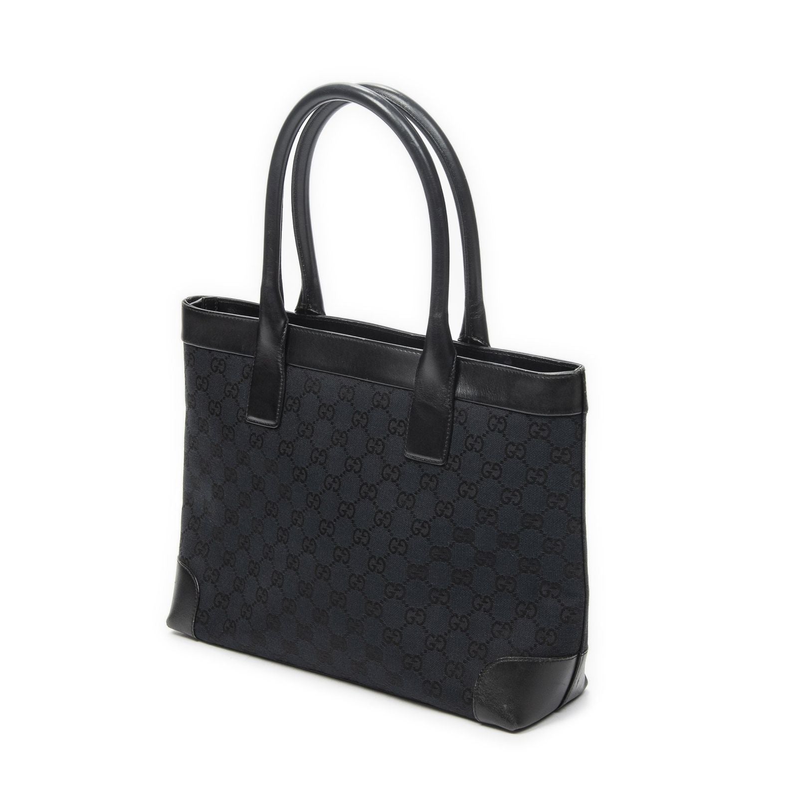 Gucci Zip Shopping Tote Black GG Canvas — view 2