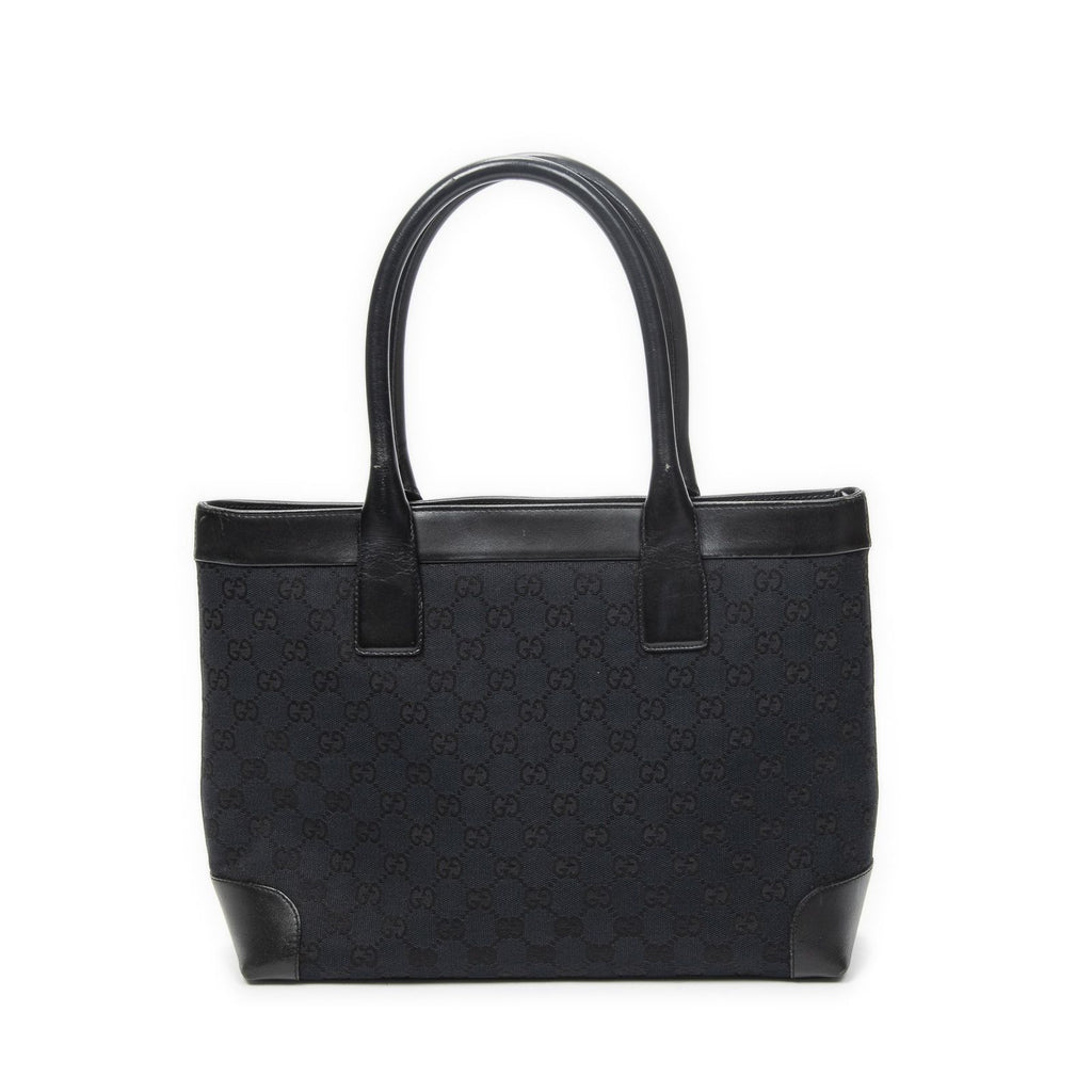 Gucci Zip Shopping Tote Black GG Canvas — view 5
