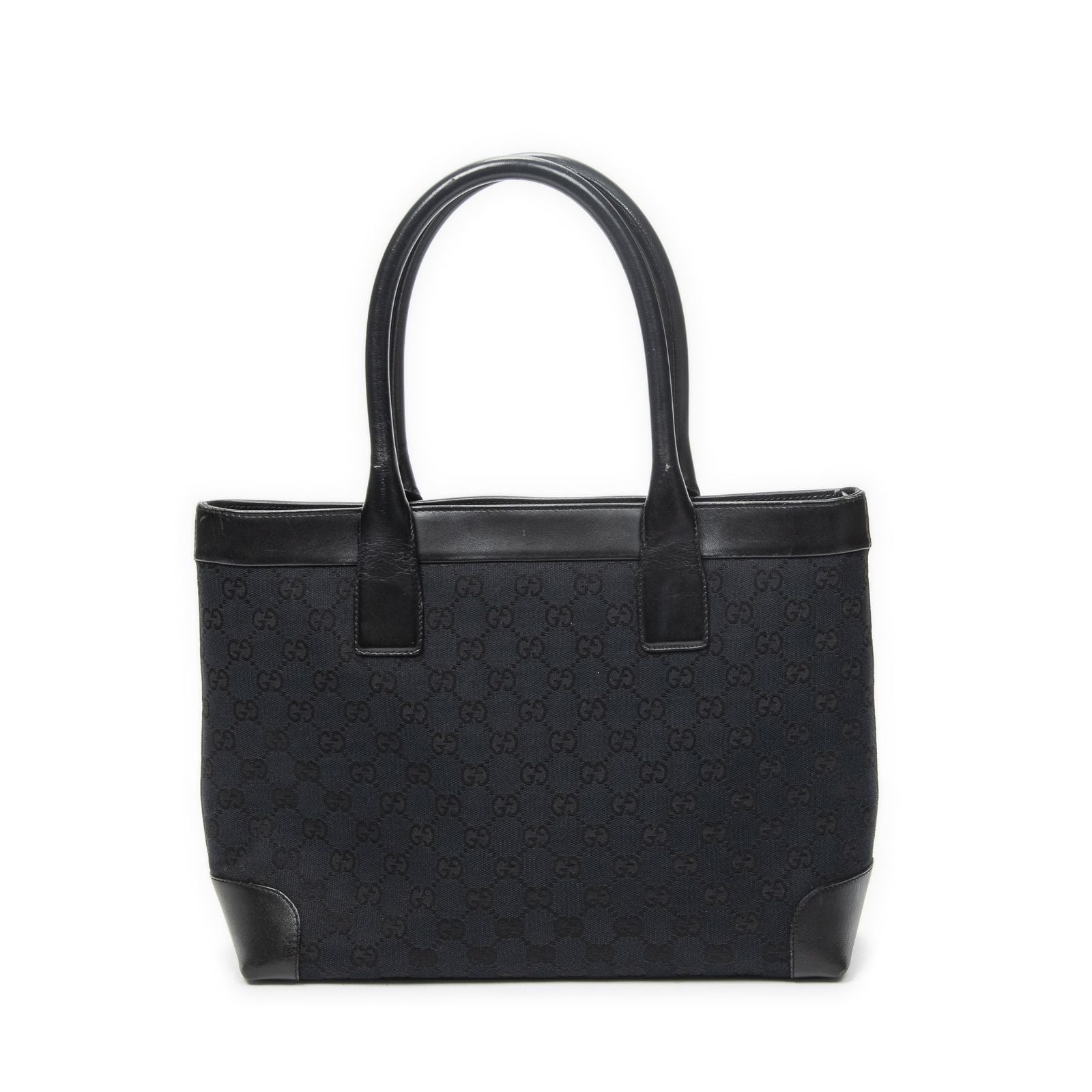 Gucci Zip Shopping Tote Black GG Canvas — view 5