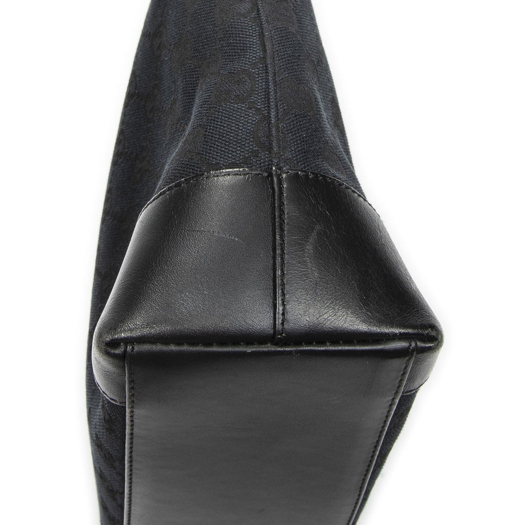 Gucci Zip Shopping Tote Black GG Canvas — view 7