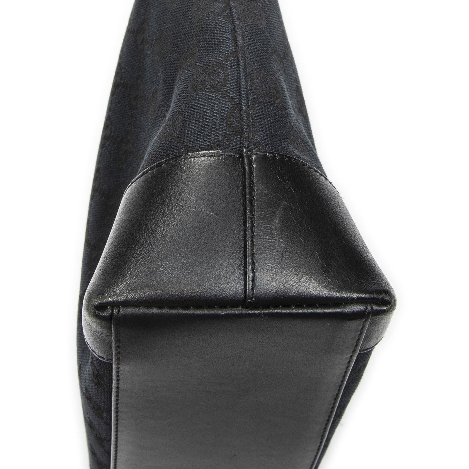 Gucci Zip Shopping Tote Black GG Canvas — view 7