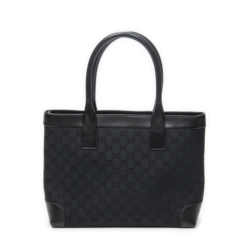 Gucci Zip Shopping Tote Black GG Canvas