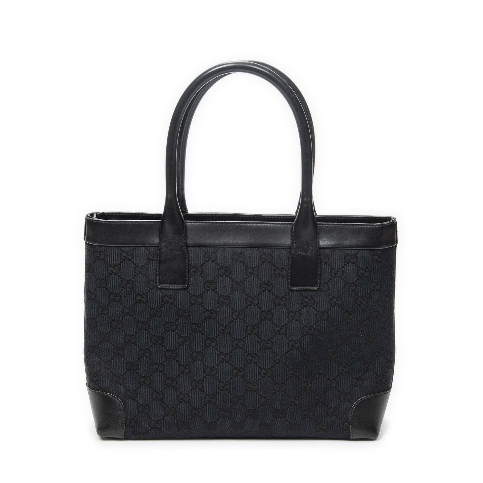 Gucci Zip Shopping Tote Black GG Canvas
