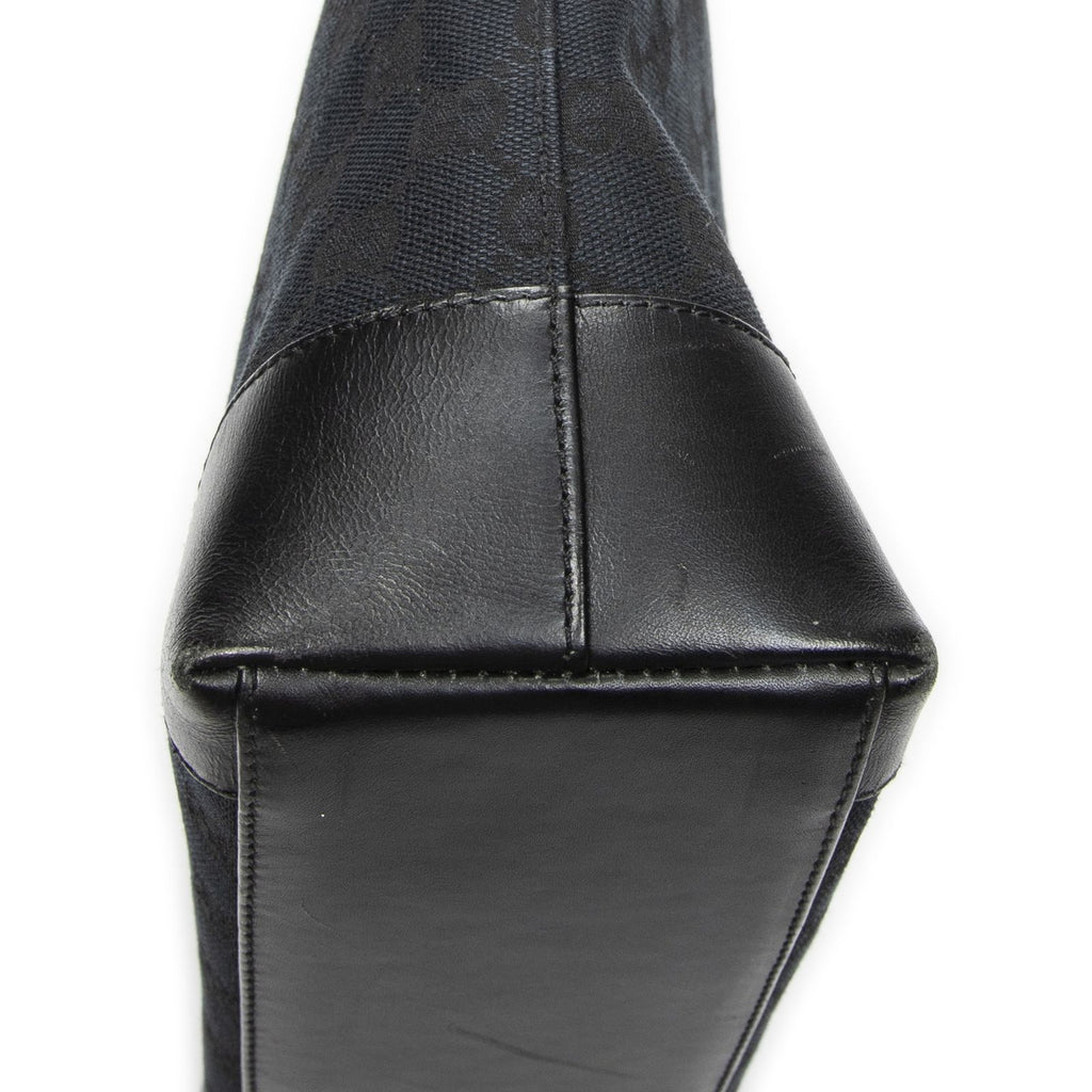 Gucci Zip Shopping Tote Black GG Canvas — view 8