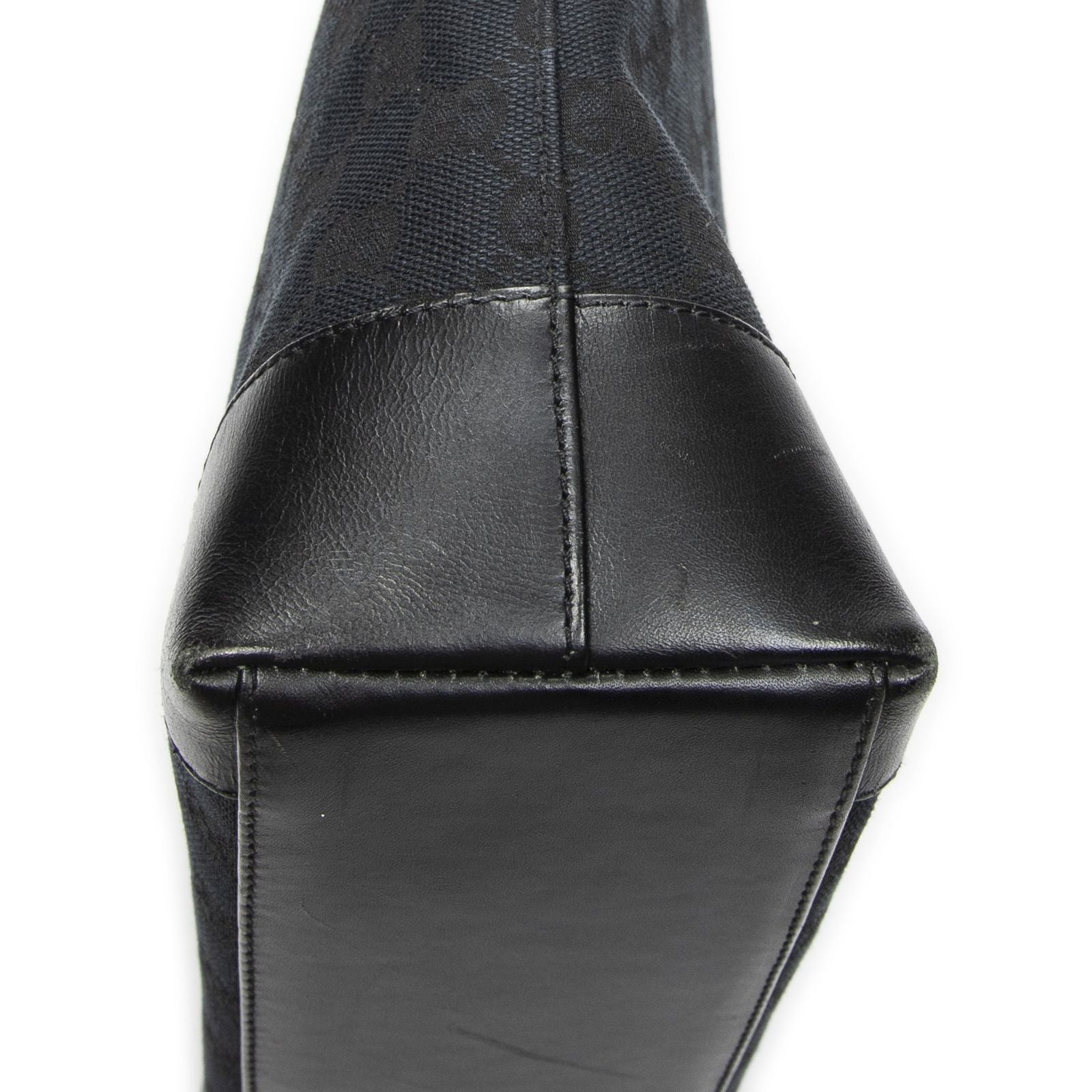 Gucci Zip Shopping Tote Black GG Canvas — view 8