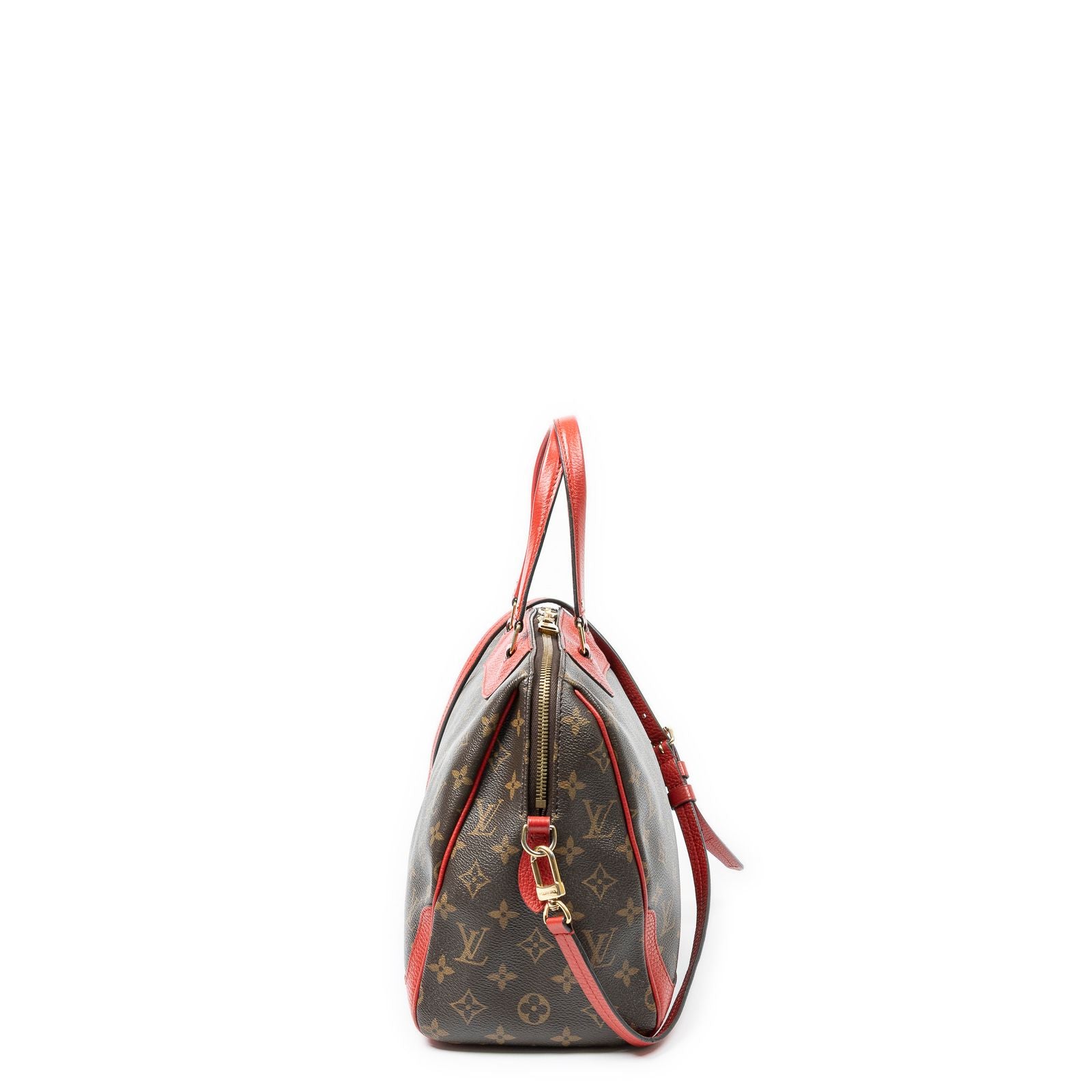 Louis Vuitton Retiro Brown Red Monogram Canvas Shoulder — view 3