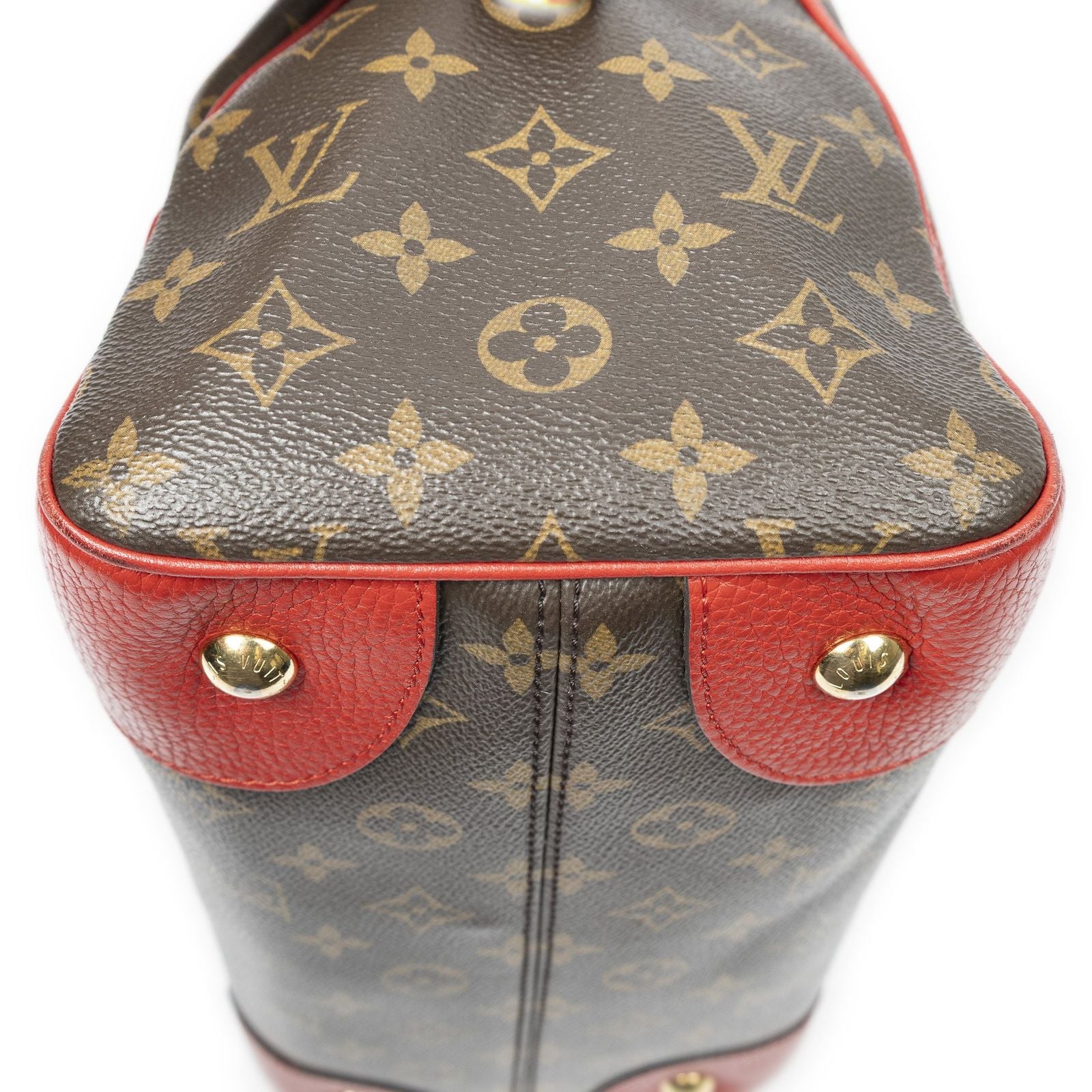 Louis Vuitton Retiro Brown Red Monogram Canvas Shoulder — view 7
