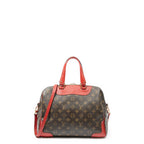 Louis Vuitton Retiro Brown Red Monogram Canvas Shoulder