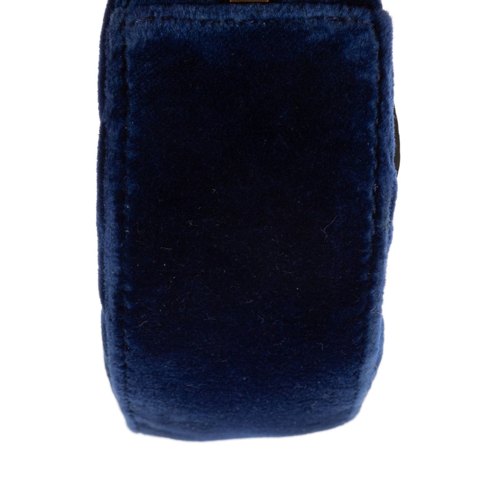 Gucci Marmont Belt Bag Navy Chevron Velvet Canvasa — view 7