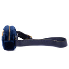 Gucci Marmont Belt Bag Navy Chevron Velvet Canvasa — view 3