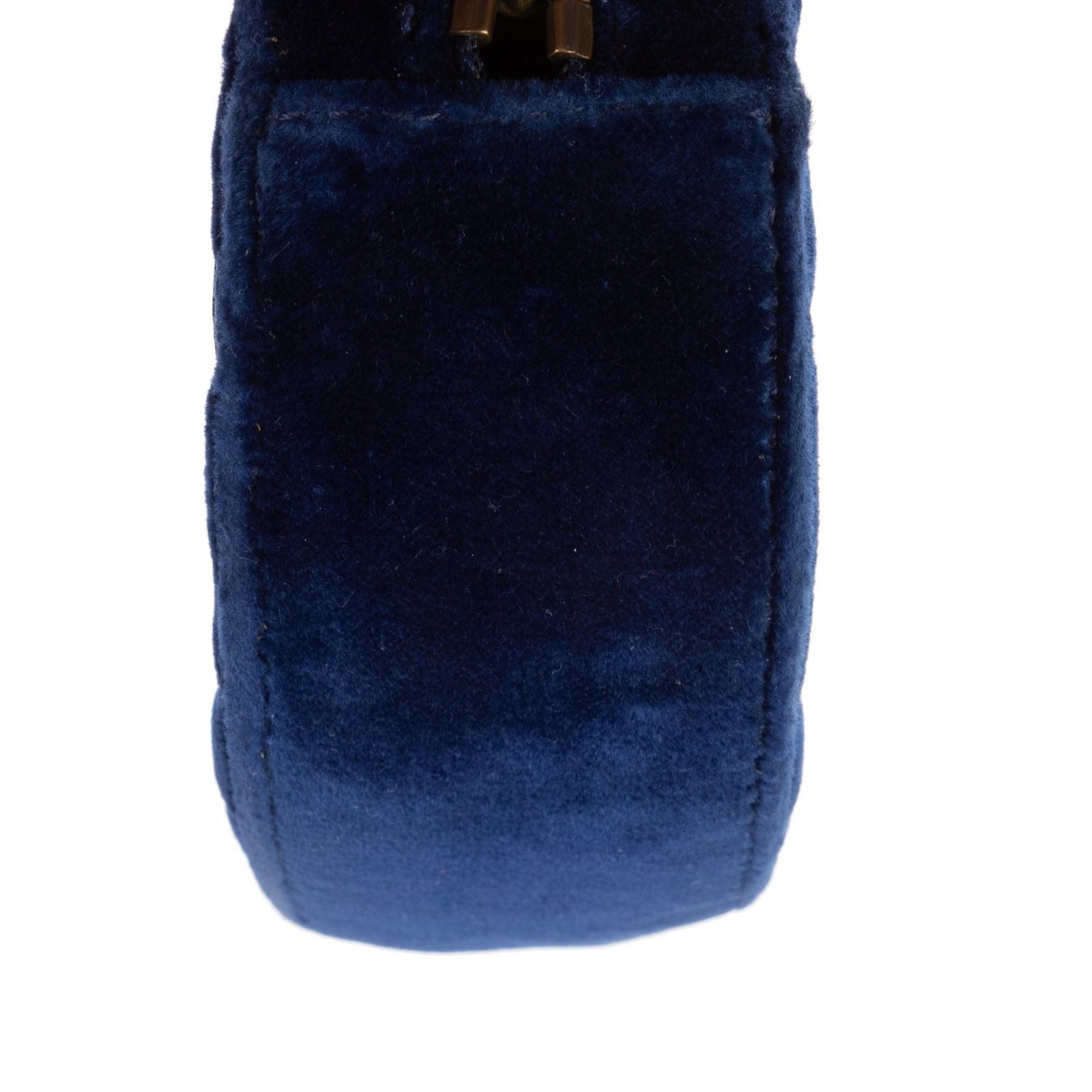 Gucci Marmont Belt Bag Navy Chevron Velvet Canvasa — view 8