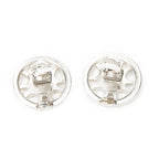 Chanel CC Logo Clip Type Earrings Silver Plated — view 3