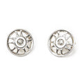 Chanel CC Logo Clip Type Earrings Silver Plated