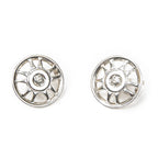 Chanel CC Logo Clip Type Earrings Silver Plated