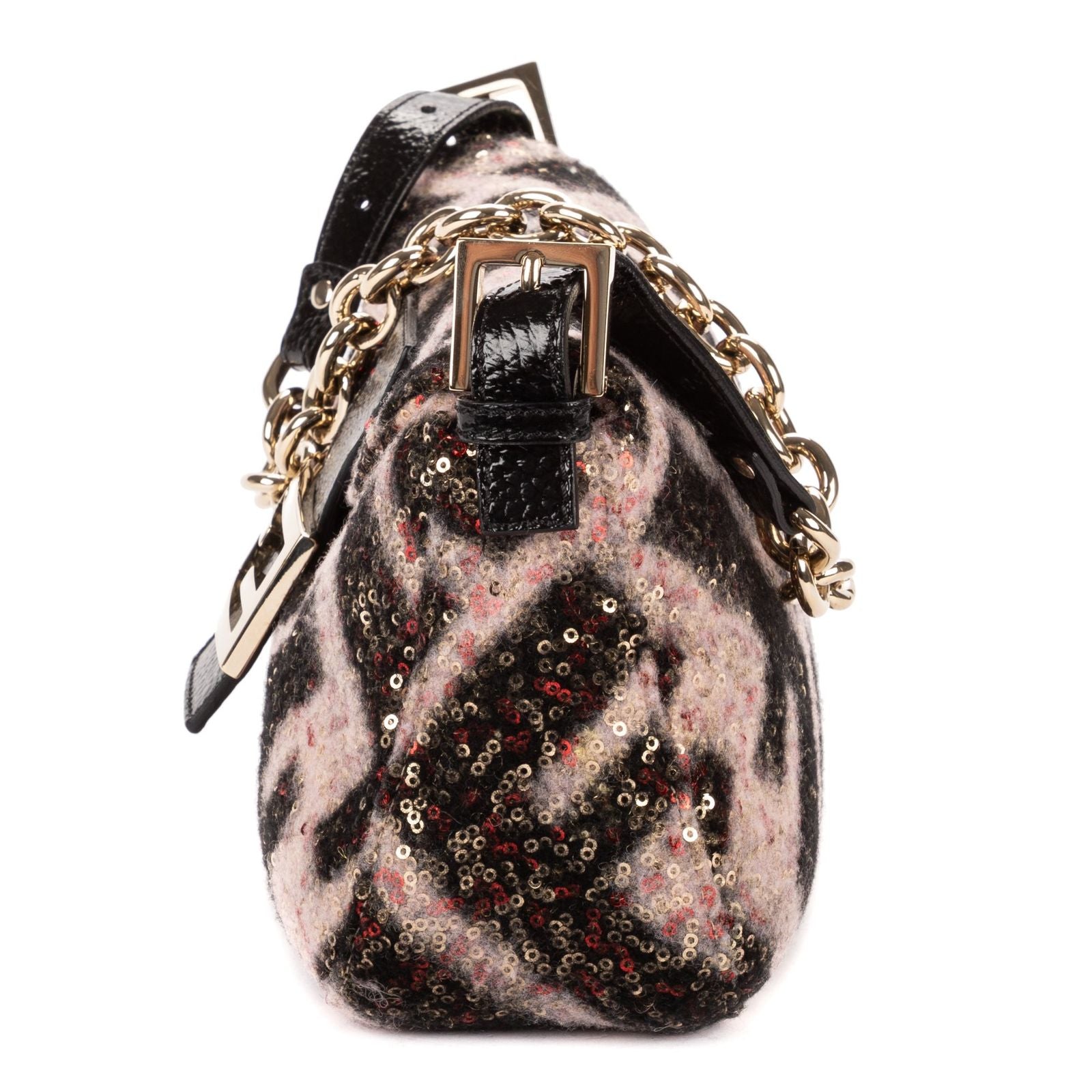 Fendi Mum Phone Black Pink Sequin Canvasa Shoulder — view 3