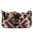 Fendi Mum Phone Black Pink Sequin Canvasa Shoulder