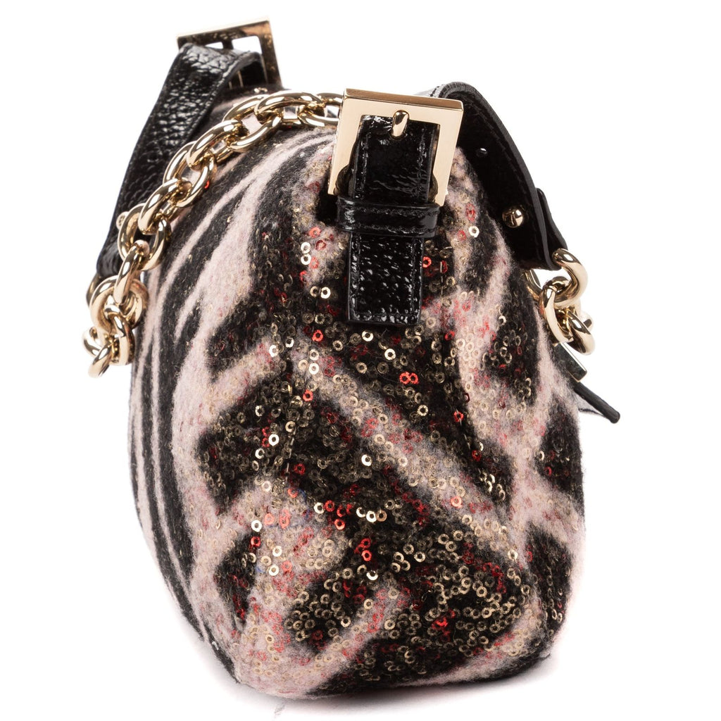 Fendi Mum Phone Black Pink Sequin Canvasa Shoulder — view 4