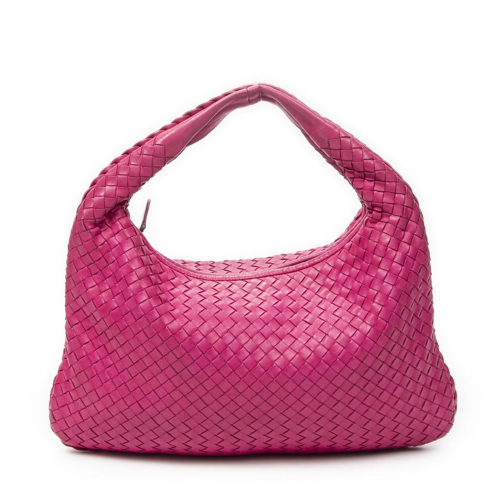 Bottega Veneta Bo Fuchsia Pink Intrecha to Leather Shoulder — view 5