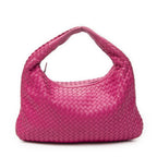 Bottega Veneta Bo Fuchsia Pink Intrecha to Leather Shoulder — view 5