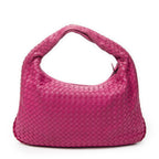 Bottega Veneta Bo Fuchsia Pink Intrecha to Leather Shoulder