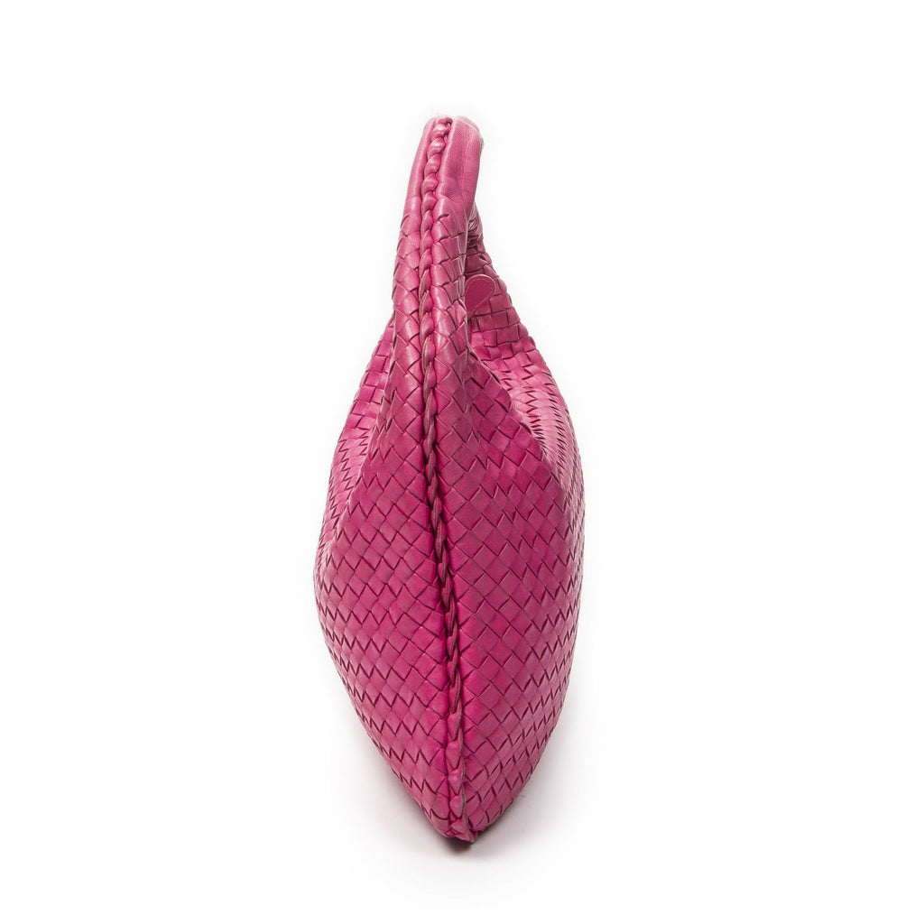 Bottega Veneta Bo Fuchsia Pink Intrecha to Leather Shoulder — view 4