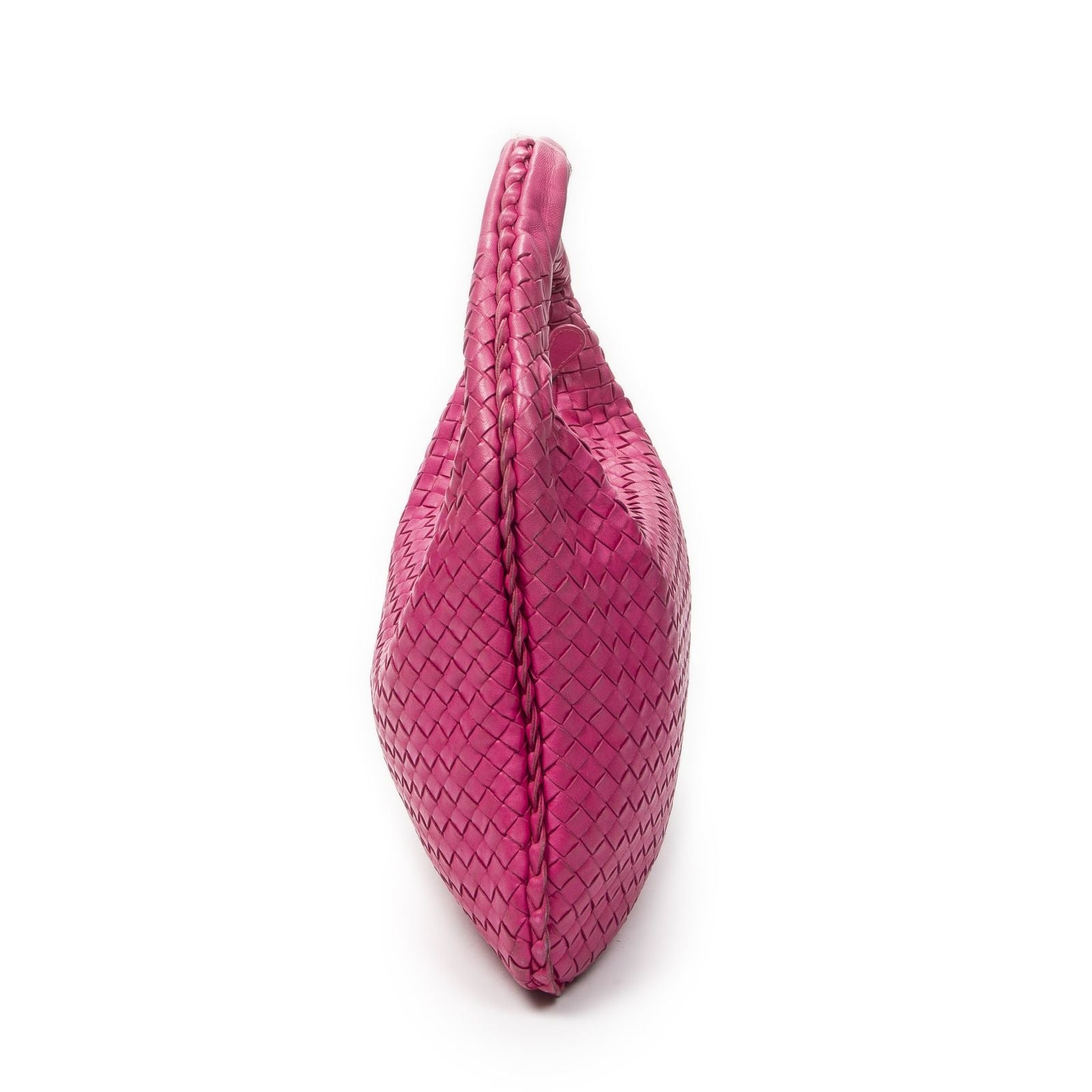 Bottega Veneta Bo Fuchsia Pink Intrecha to Leather Shoulder — view 4