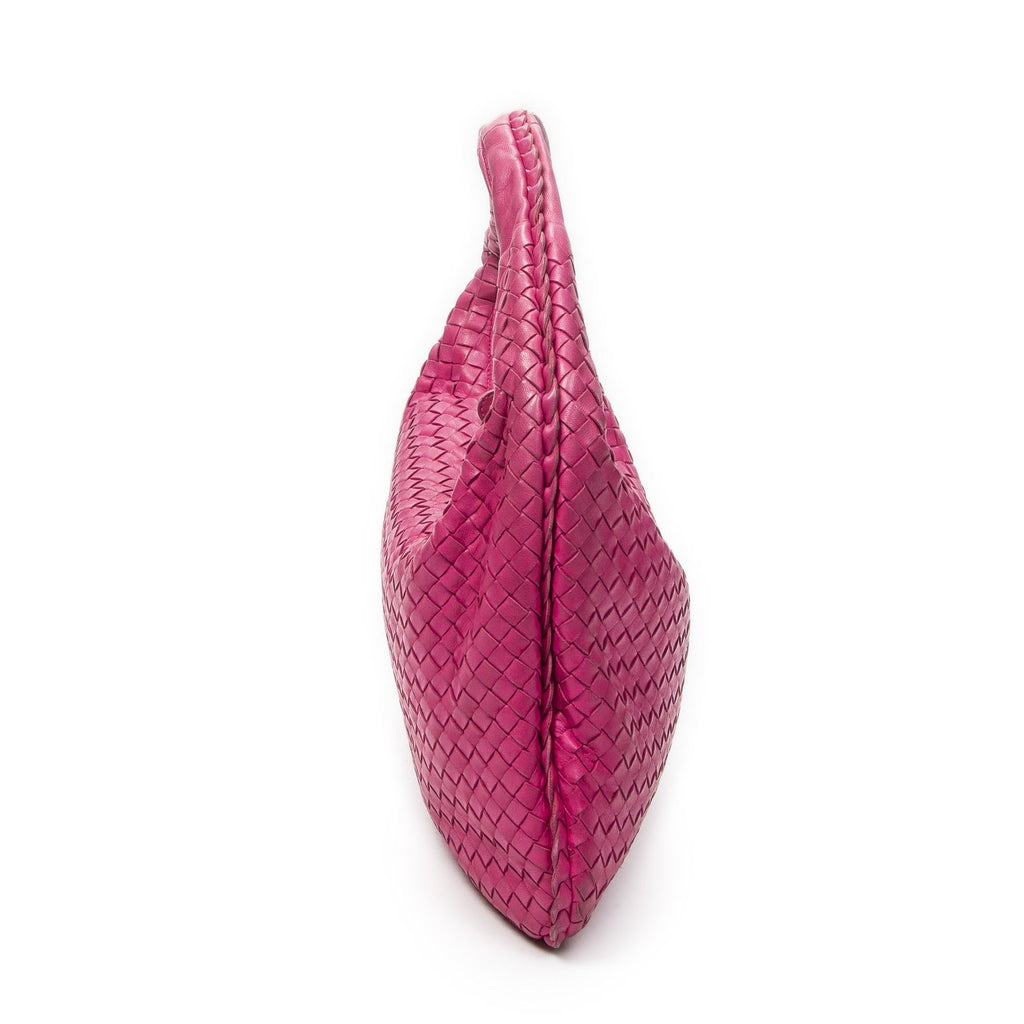 Bottega Veneta Bo Fuchsia Pink Intrecha to Leather Shoulder — view 3