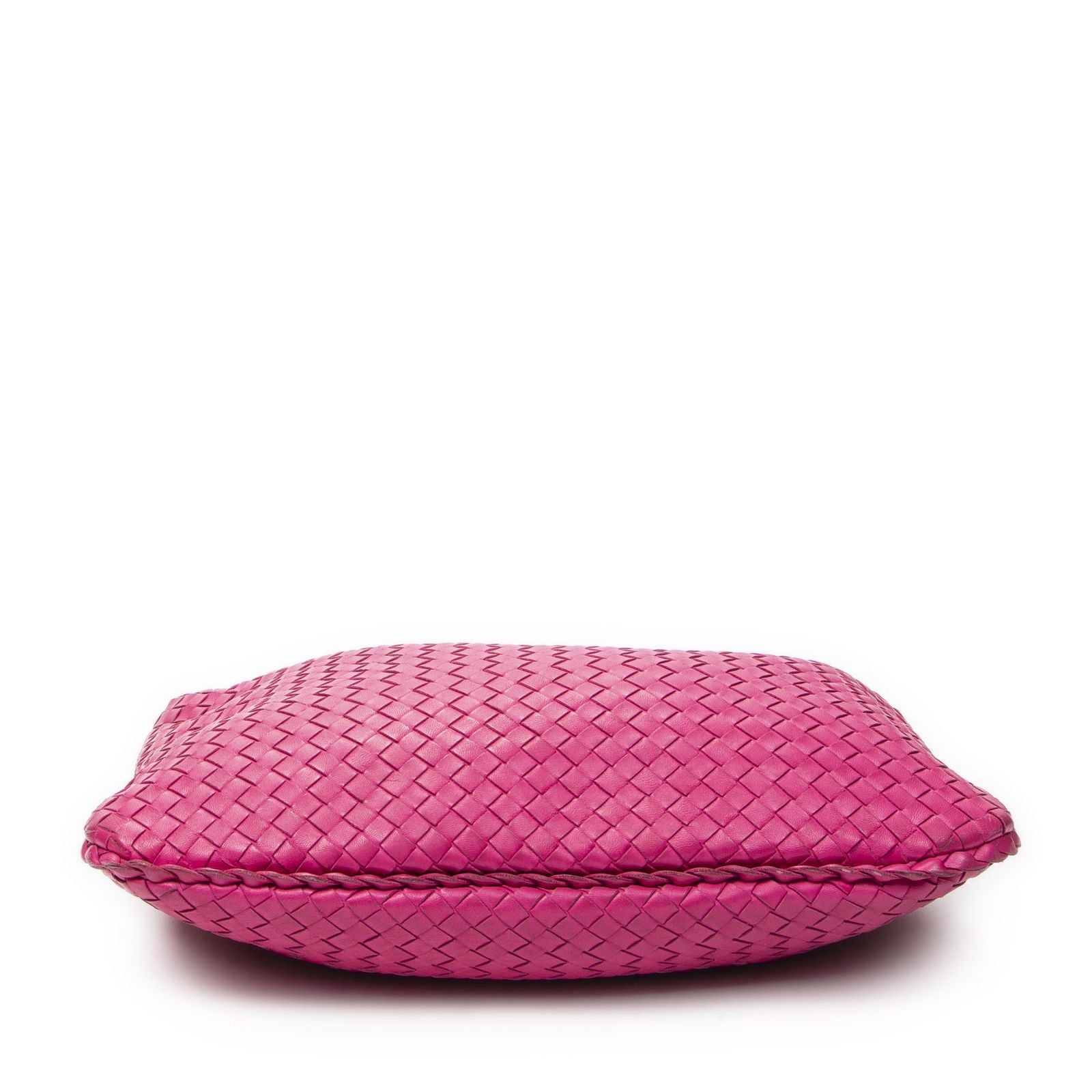 Bottega Veneta Bo Fuchsia Pink Intrecha to Leather Shoulder — view 6