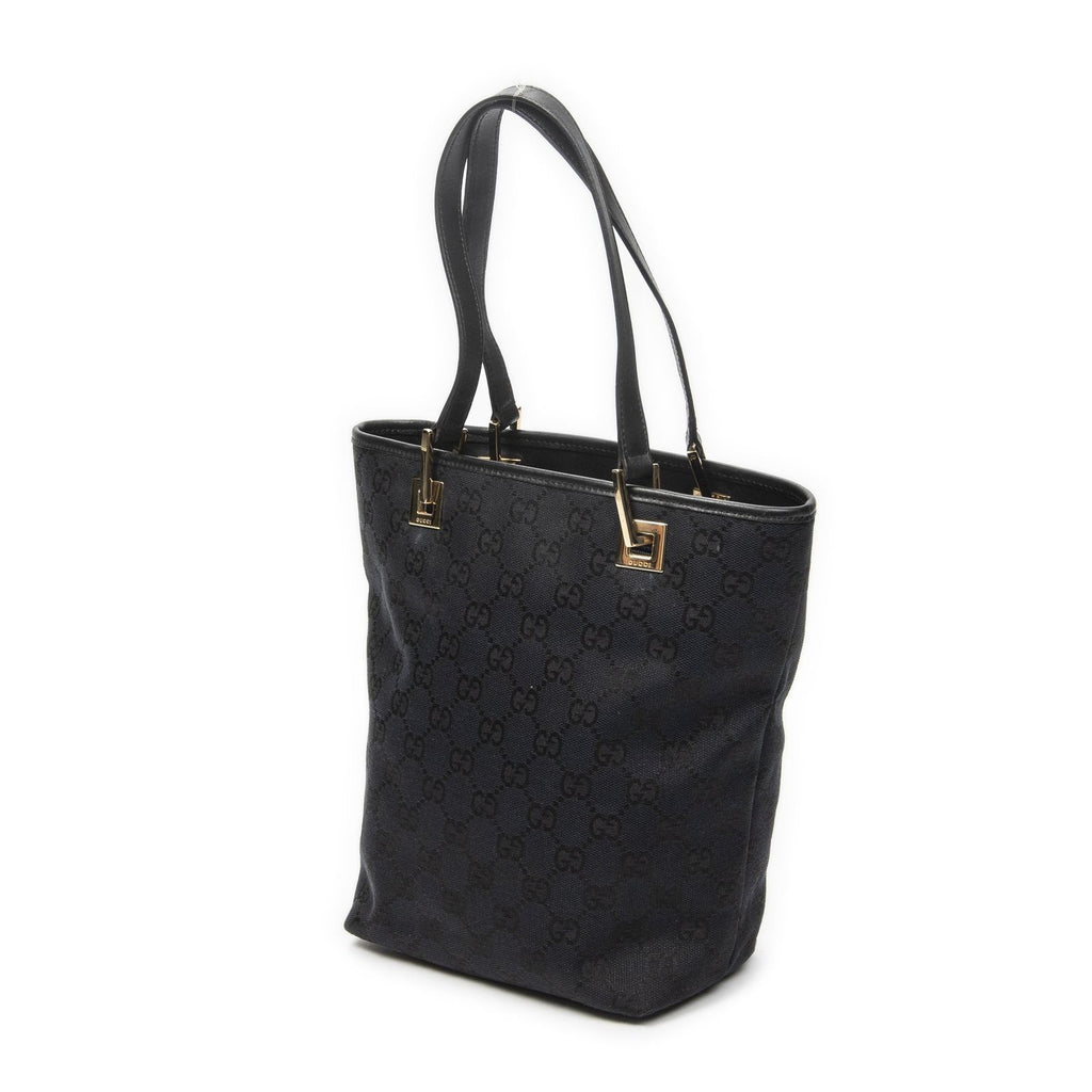 Gucci Small Bucket Tote Black GG Canvas — view 2