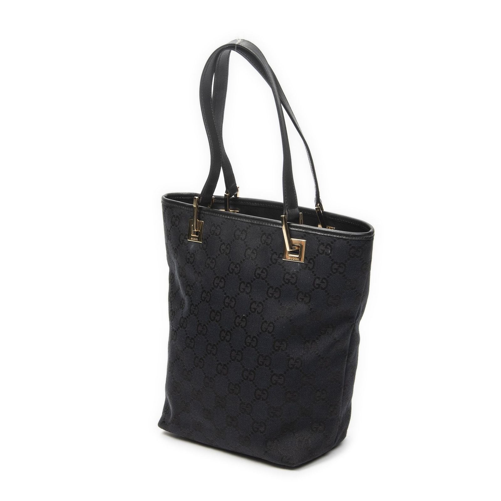 Gucci Small Bucket Tote Black GG Canvas — view 2