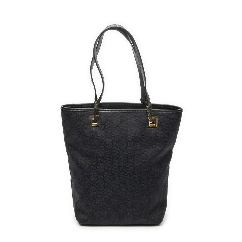 Gucci Small Bucket Tote Black GG Canvas