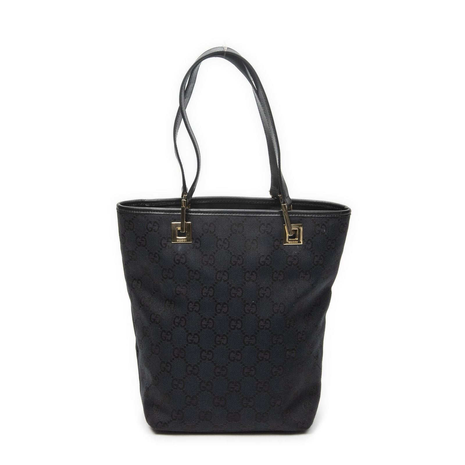 Gucci Small Bucket Tote Black GG Canvas