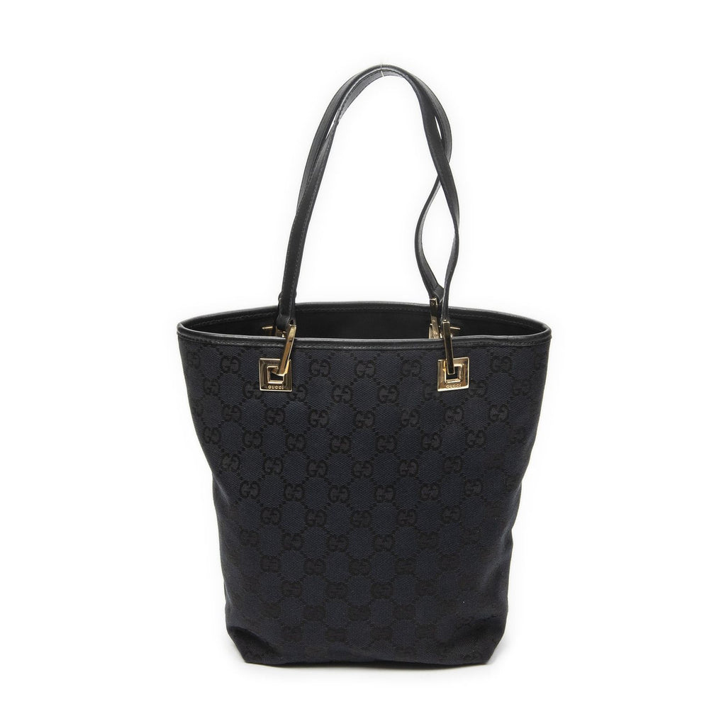 Gucci Small Bucket Tote Black GG Canvas — view 5