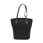 Gucci Small Bucket Tote Black GG Canvas — view 5