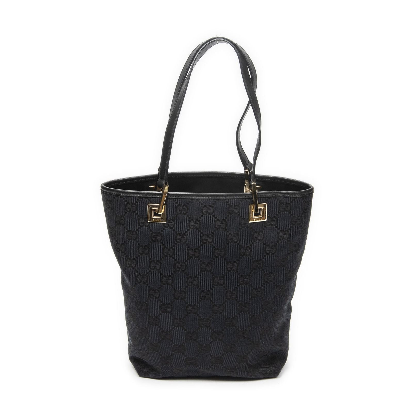 Gucci Small Bucket Tote Black GG Canvas — view 5
