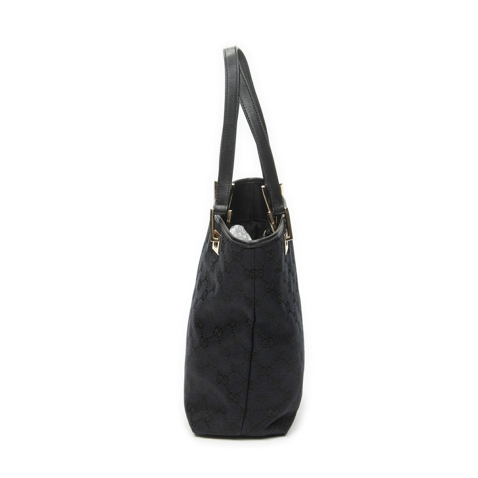 Gucci Small Bucket Tote Black GG Canvas — view 3