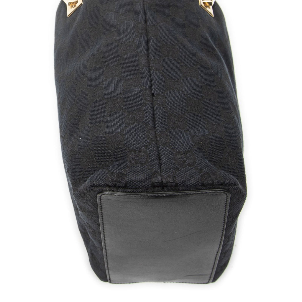 Gucci Small Bucket Tote Black GG Canvas — view 8