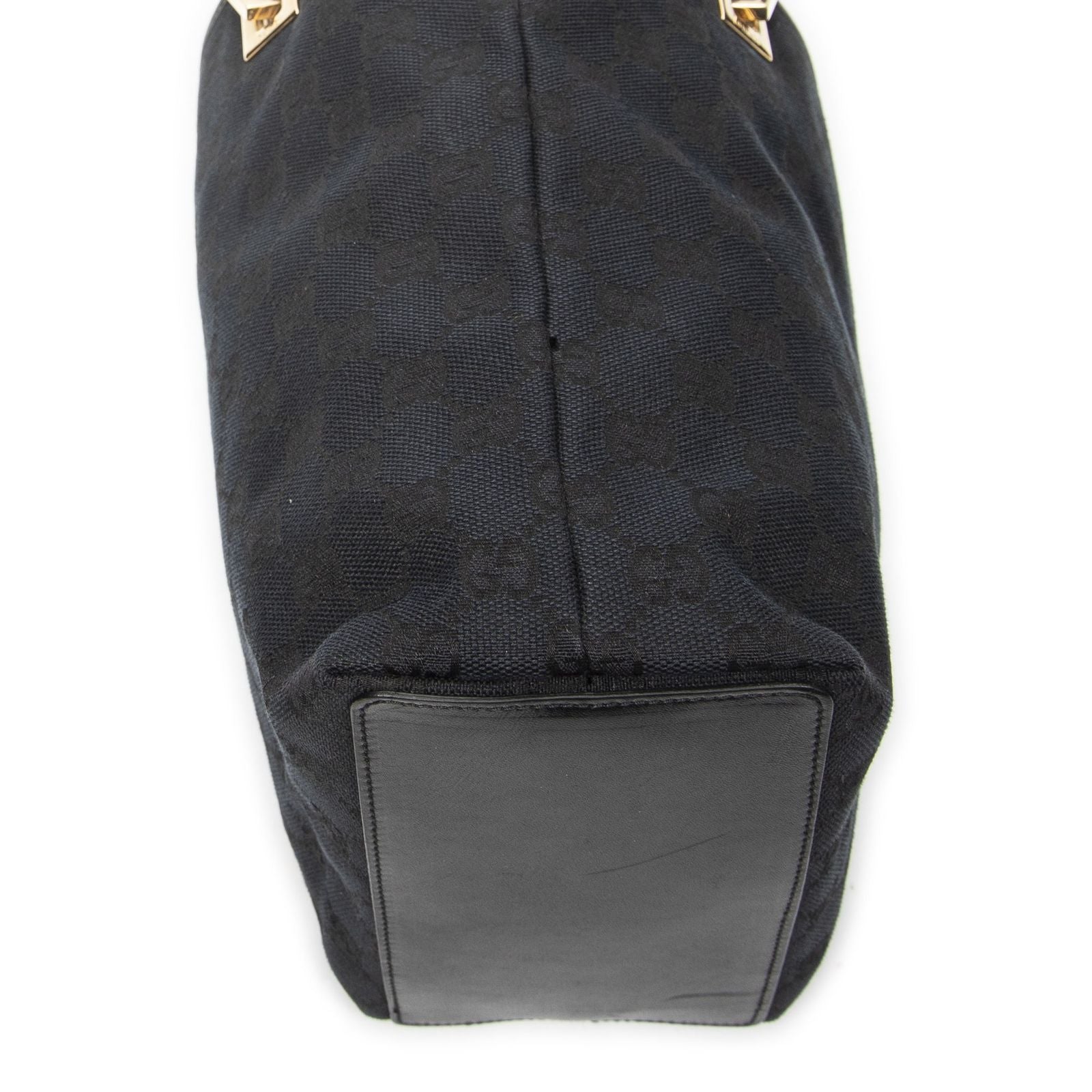 Gucci Small Bucket Tote Black GG Canvas — view 8