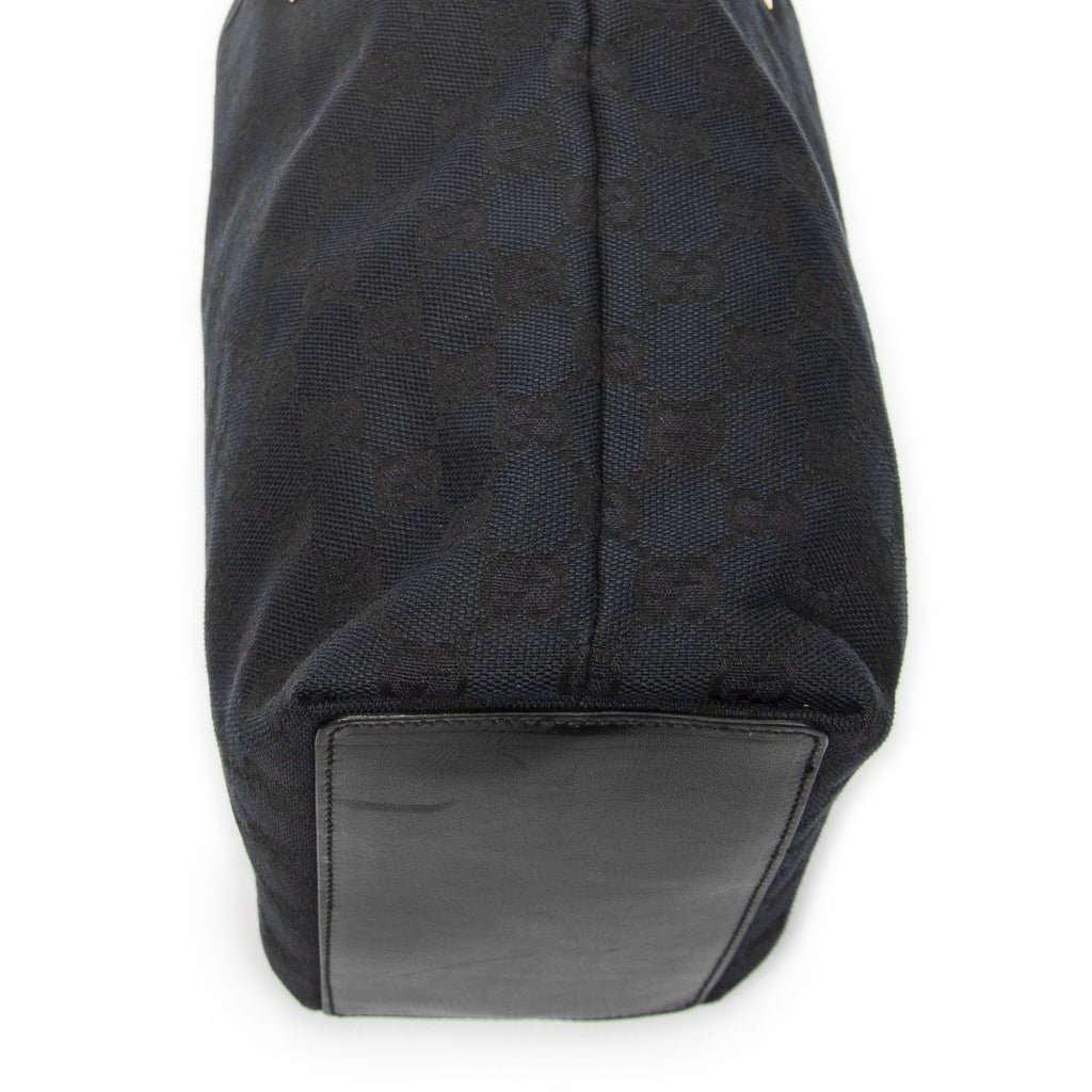 Gucci Small Bucket Tote Black GG Canvas — view 7