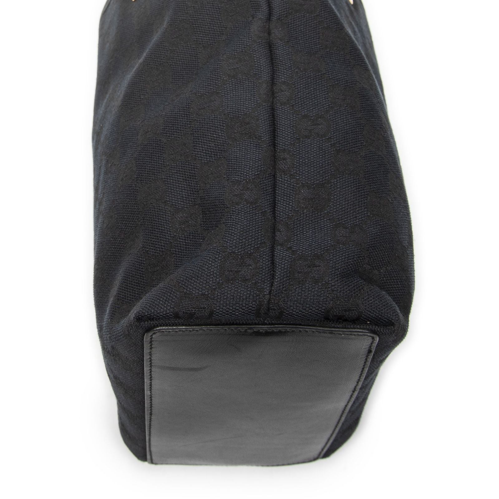 Gucci Small Bucket Tote Black GG Canvas — view 7